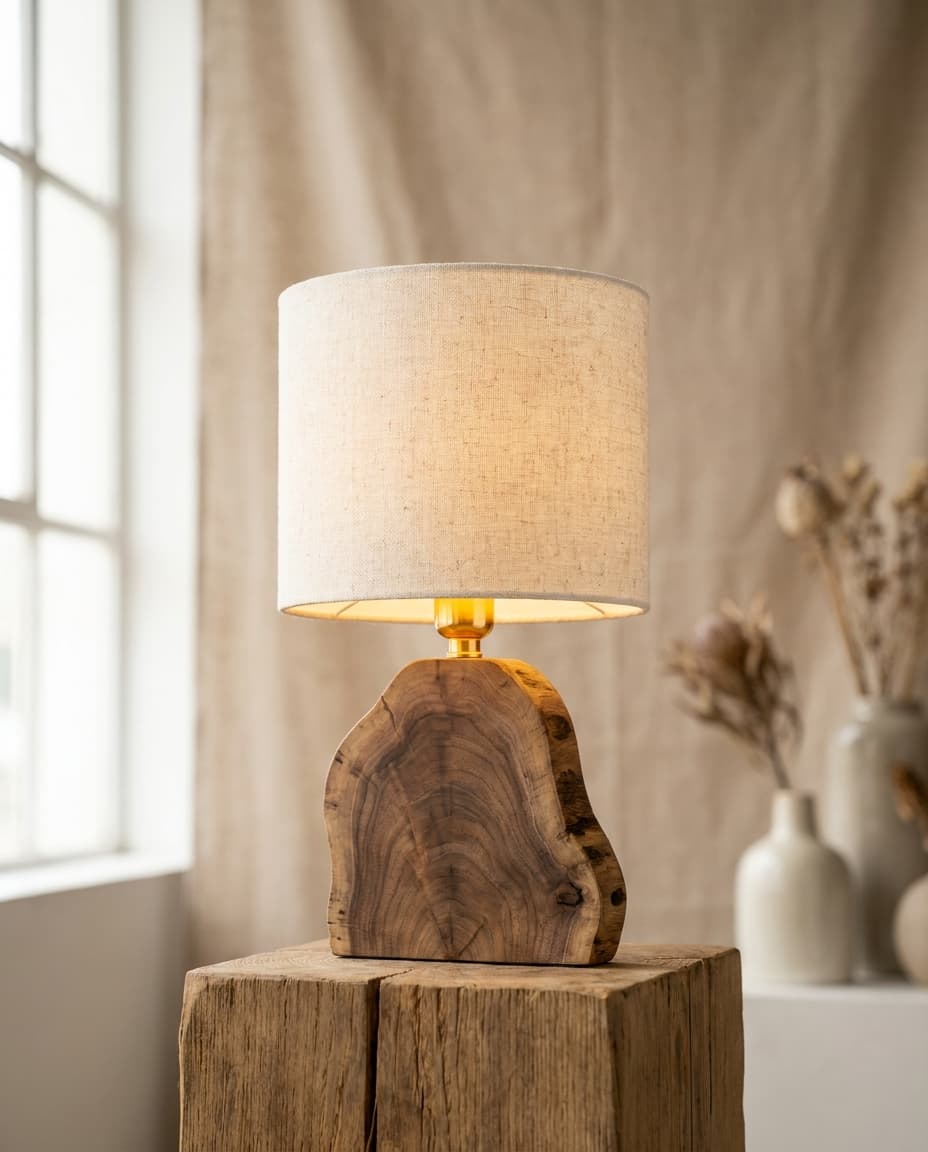 Live-Edge Table Lamp